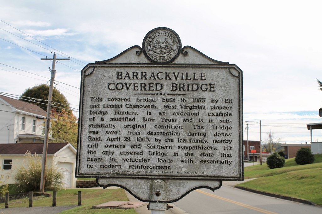 Barrackville Covered Bridge historical marker Barrackvil… Flickr