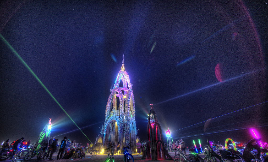flower tower at night by kevin clark jim hammer Flickr