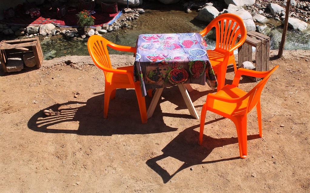 Lawn chairs Imlil, Morocco. Jan Flickr