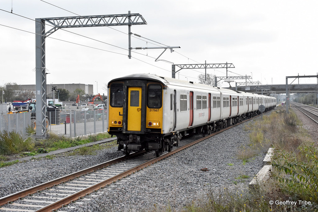 Meridian Water Greater Anglia units 317667+317512 arrive a… Flickr