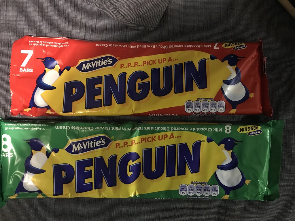 Packets of regular and mint Penguin chocolate bars Flickr