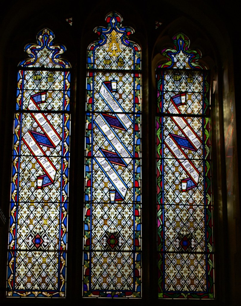 Biblical texts over floral quarries Church of St Michael, … Flickr