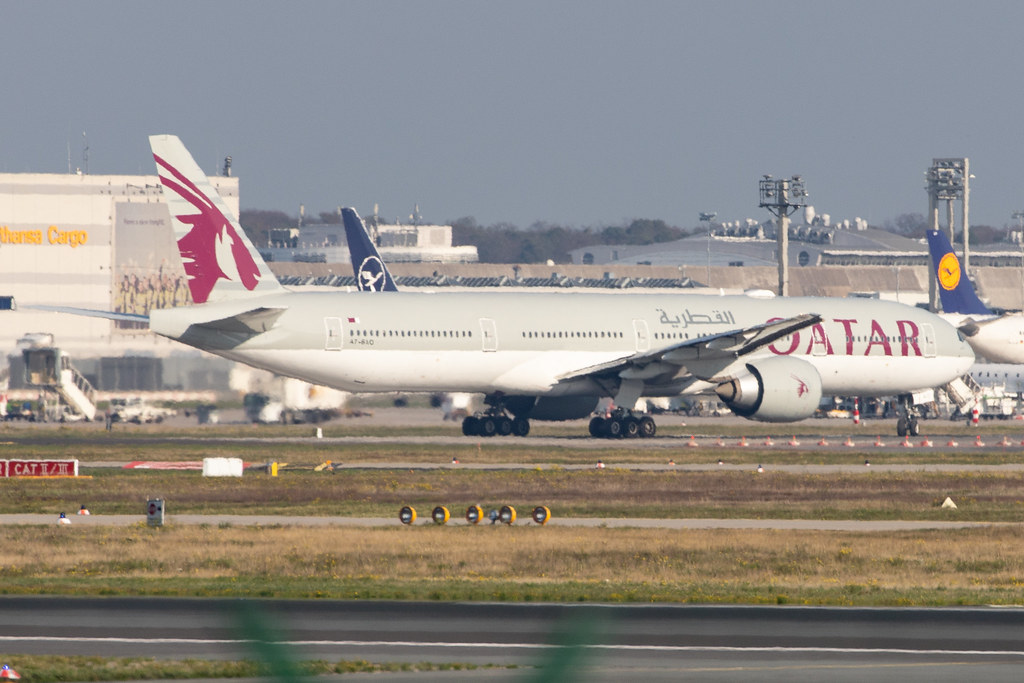 Frankfurt Airport Qatar Airways (QR / QTR) Boeing 7773… Flickr