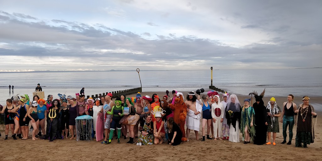 Fancy dress wild swimmers at Portobello beach allytibbitt Flickr