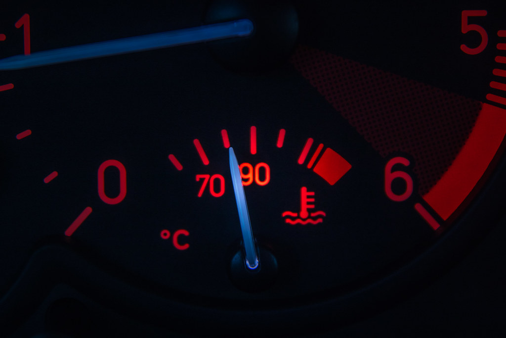Closeup of temperature gauge on car dashboard Shot on Can… Flickr
