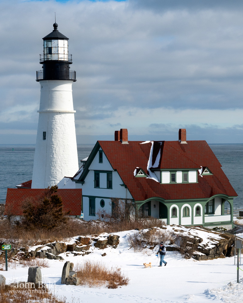 Dog Walker, Portland Head Light, Maine A man walks his dog… Flickr