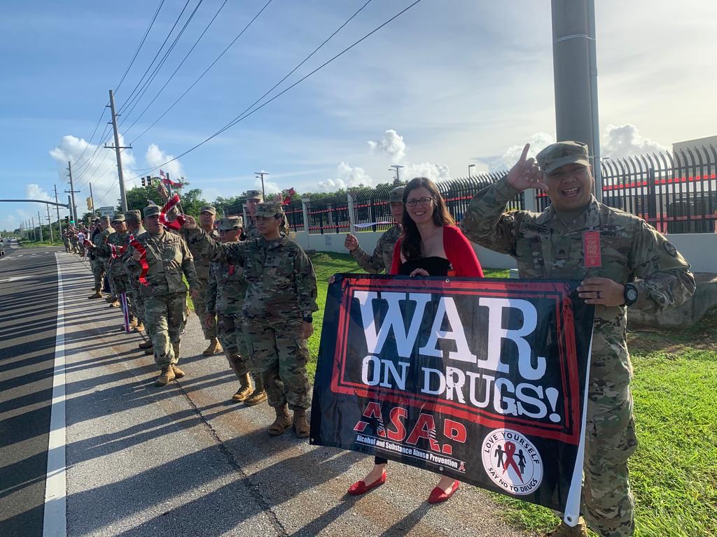 Guam Guard members, civilians conduct Red Ribbon wave against drugs