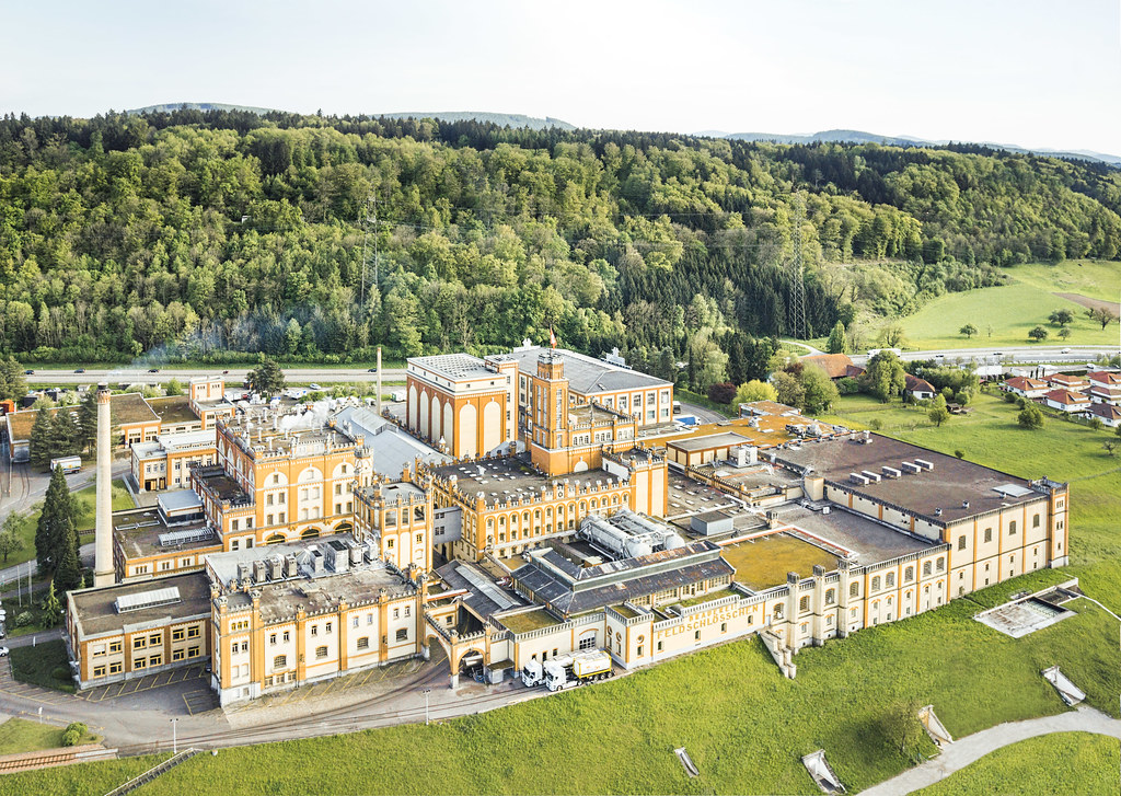 Luftaufnahme Brauerei Feldschlösschen Rheinfelden RheinfeldenAargau