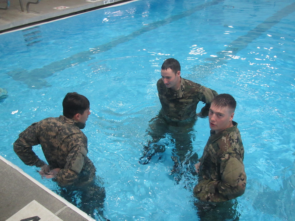 EWU Army ROTC Fighting Eagles Cadets Conduct Combat Water Survival Testing