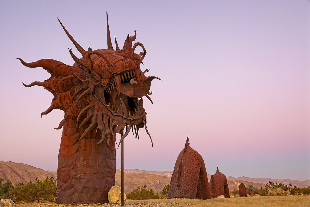 Iron Serpent Sculptures in the desert around Borrego