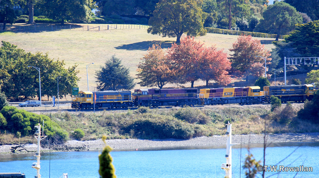 Train approaching Hobart On this particular day I took a v… Flickr