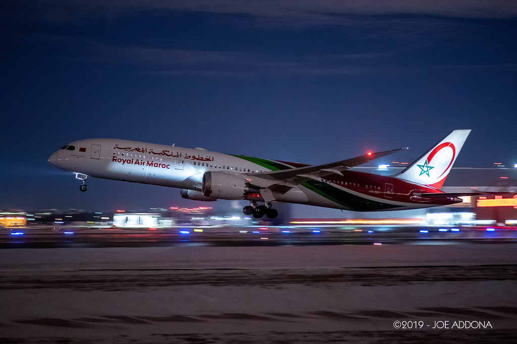 Royal Air Maroc's new livery is stunning, even at night. a photo on