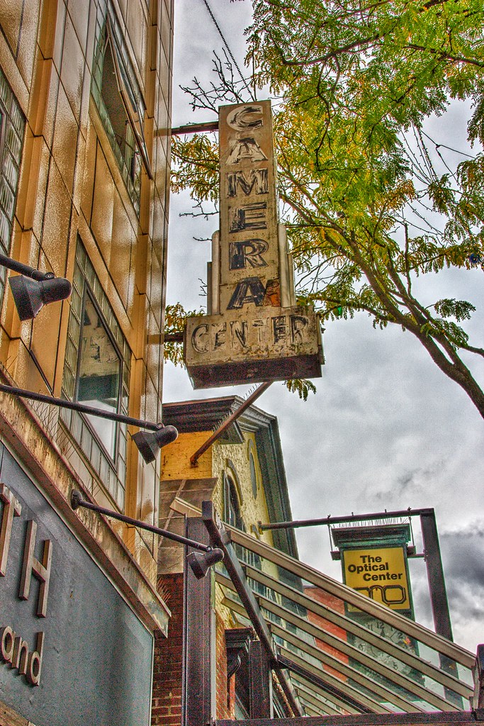 Burlington Vermont Old Neon Sign Camera Center Church Street