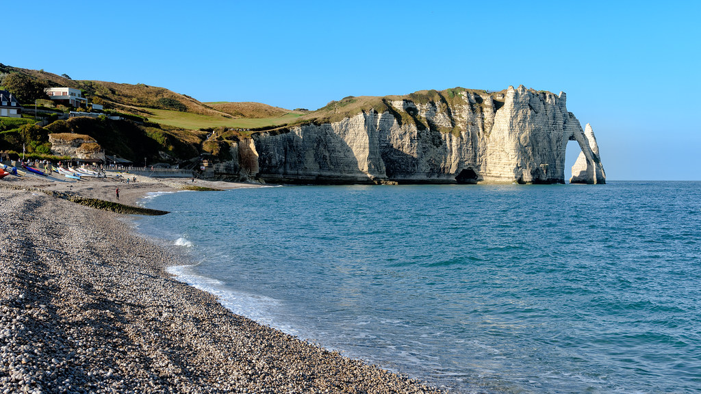 Étretat, France The stone beach at Étretat, France. Mustang Joe