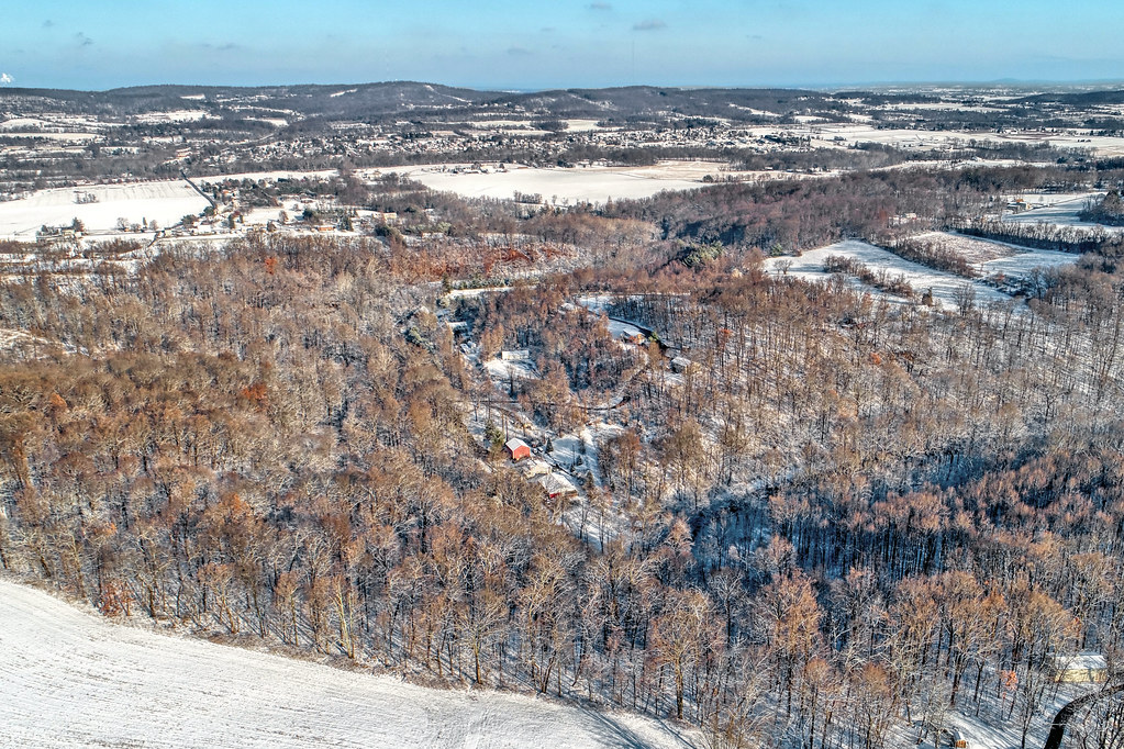 Red Lion, PA Aerial view of a late fall snow coating in Re… Flickr