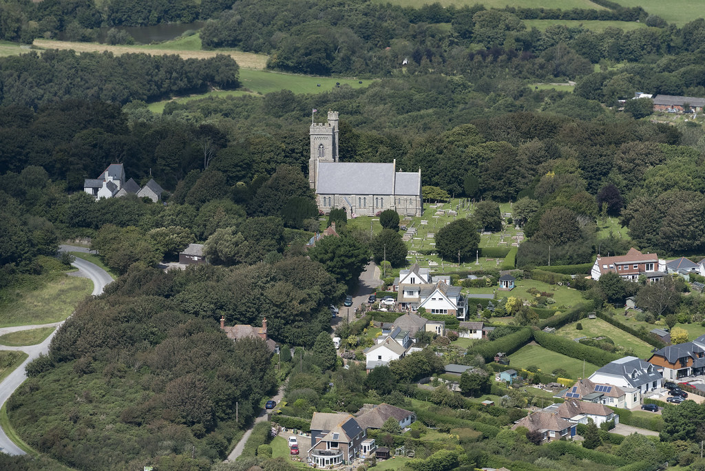St Andrews Church in Fairlight East Sussex aerial imag… Flickr