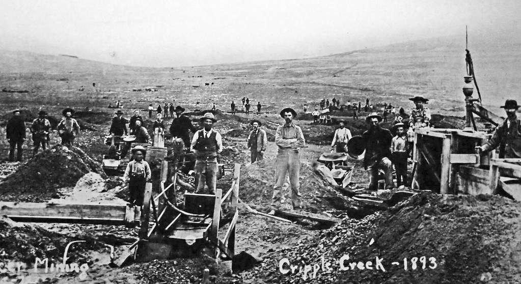 Gold placer mining in 1893 (Cripple Creek, Colorado, USA) Flickr