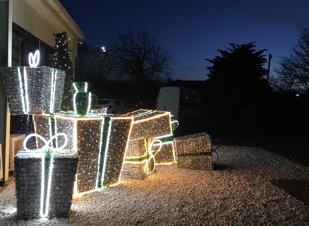 Decorations outside Frosts garden centre, Willington Flickr