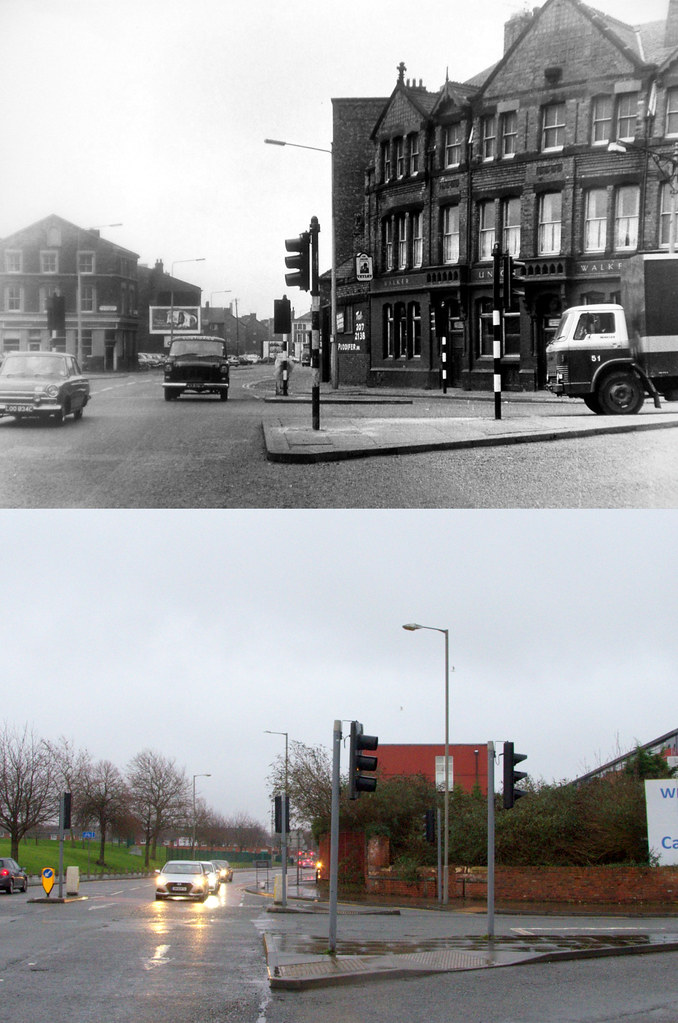 Commercial Road, Kirkdale, 1972 and 2019 Keith Jones Flickr