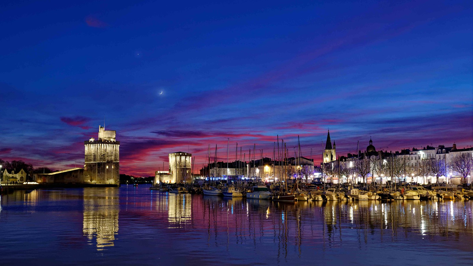 Coucher de soleil au Port de La Rochelle samedi 28