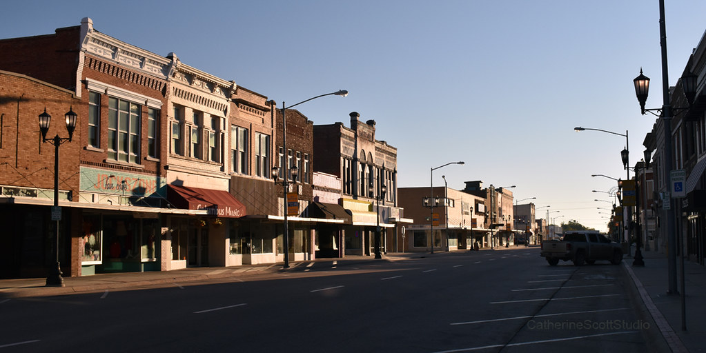 downtown early Sunday morning Columbus, Nebraska Catherine Scott