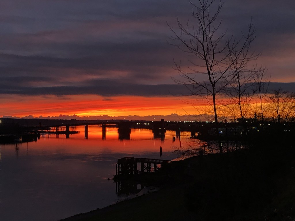 Chehalis River Sunset Chehalis River Bridge. Aberdeen WA Flickr