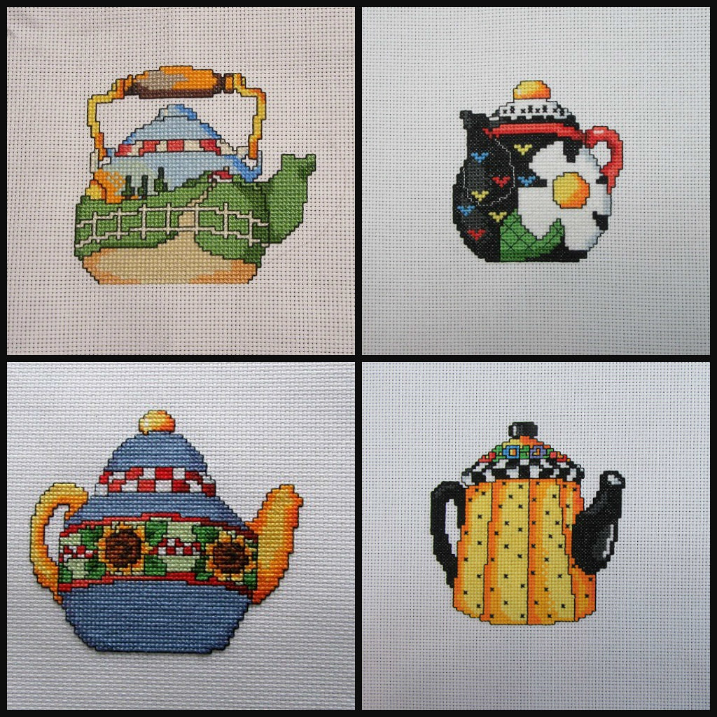 Teapots design by Mary Engelbreit, CrossStitch for all Se… Flickr