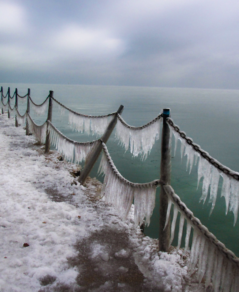 Frozen Walkway Calumet Park Beach, Illinois Michelle Wendling Flickr