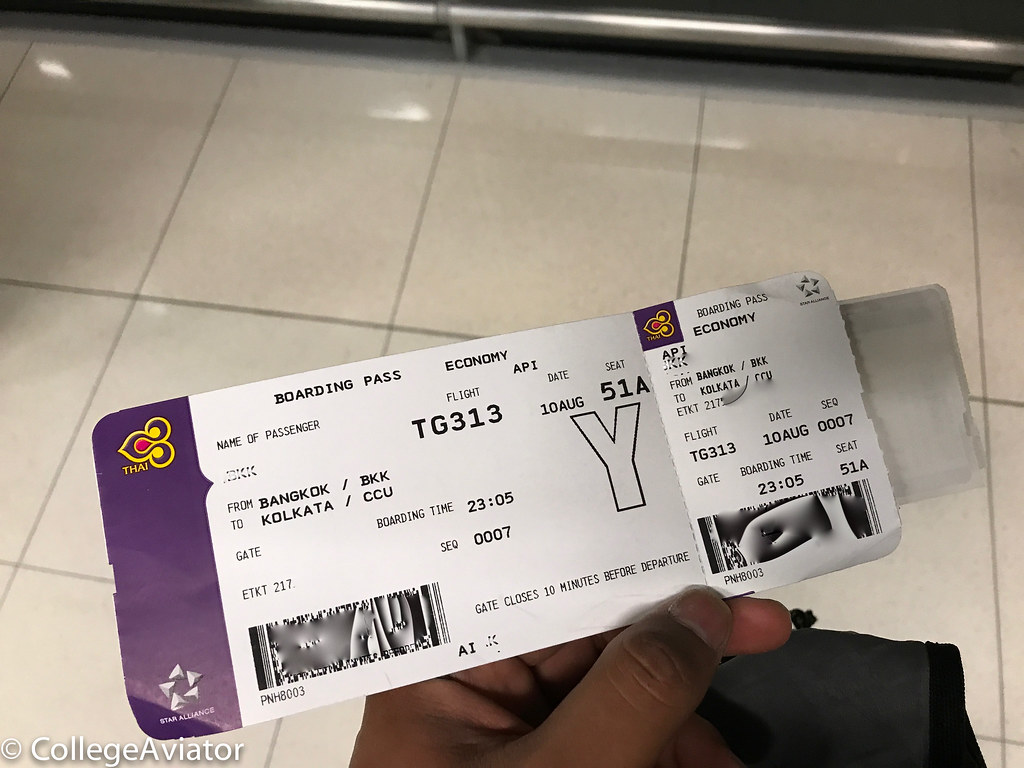 Review of Thai Airways flight from Bangkok to Kolkata in Economy