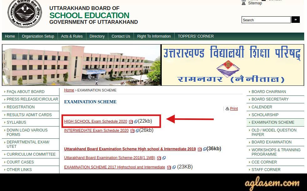 UK Board 10th Date Sheet 2022 (Out) Check Uttarakhand Board Class 10