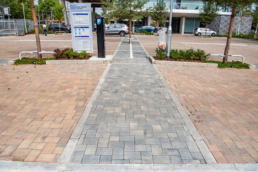 Walthamstow Car Park Woburn Original, Rustic and Graphite Charcon Hard Landscaping