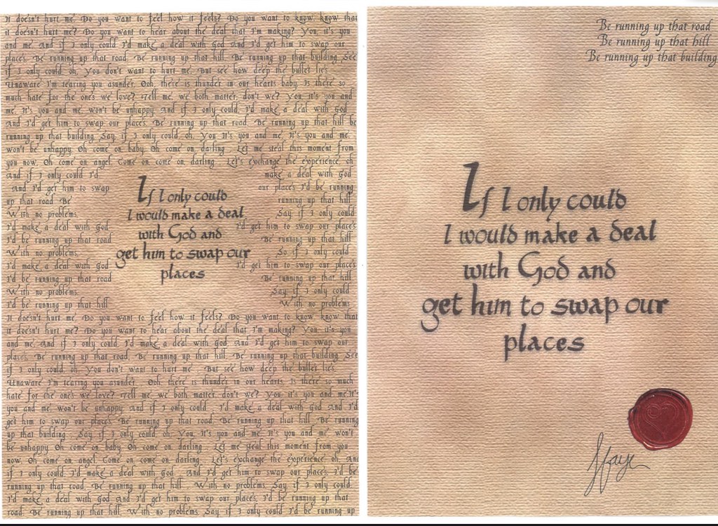 Depicting Kate bush lyrics. The font used here, I created … Flickr