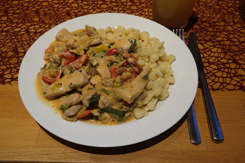 mit Paprika und Lauch zu Knöpfle Gourmandise