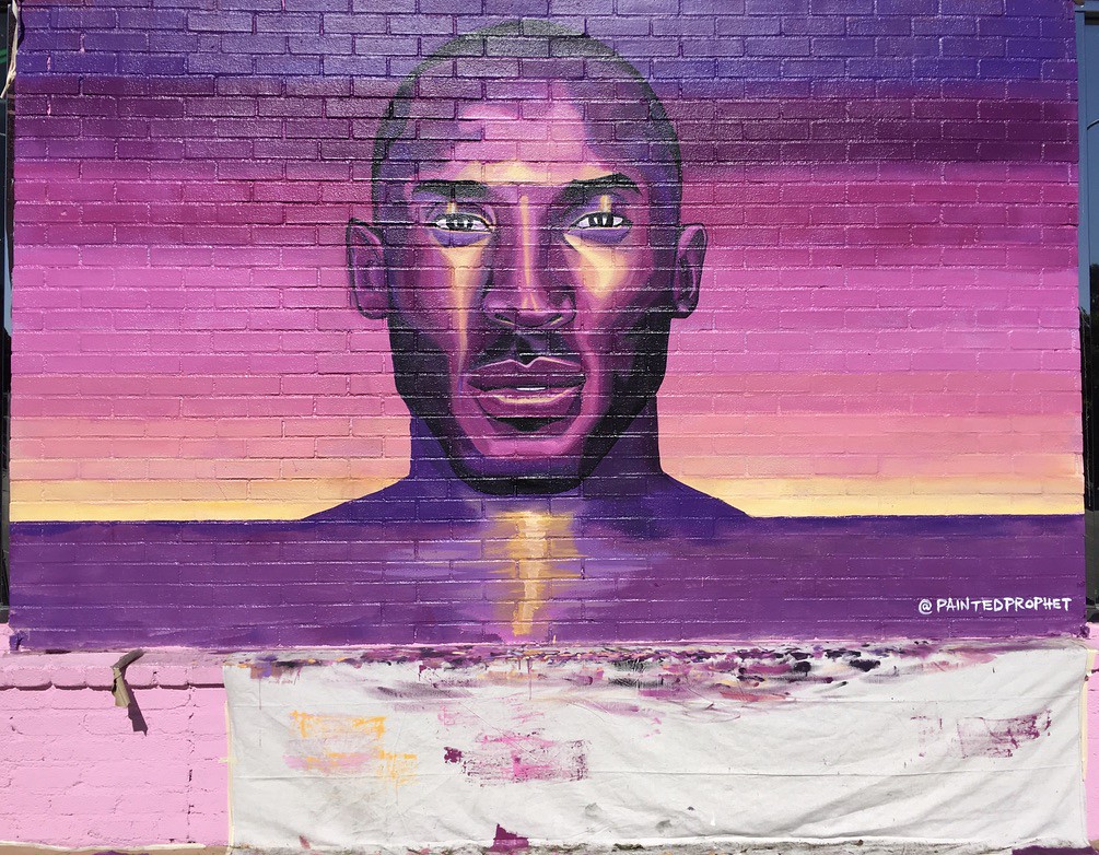 Rest In Peace Kobe Melrose Avenue mural by Prophet Josh. waltarrrrr