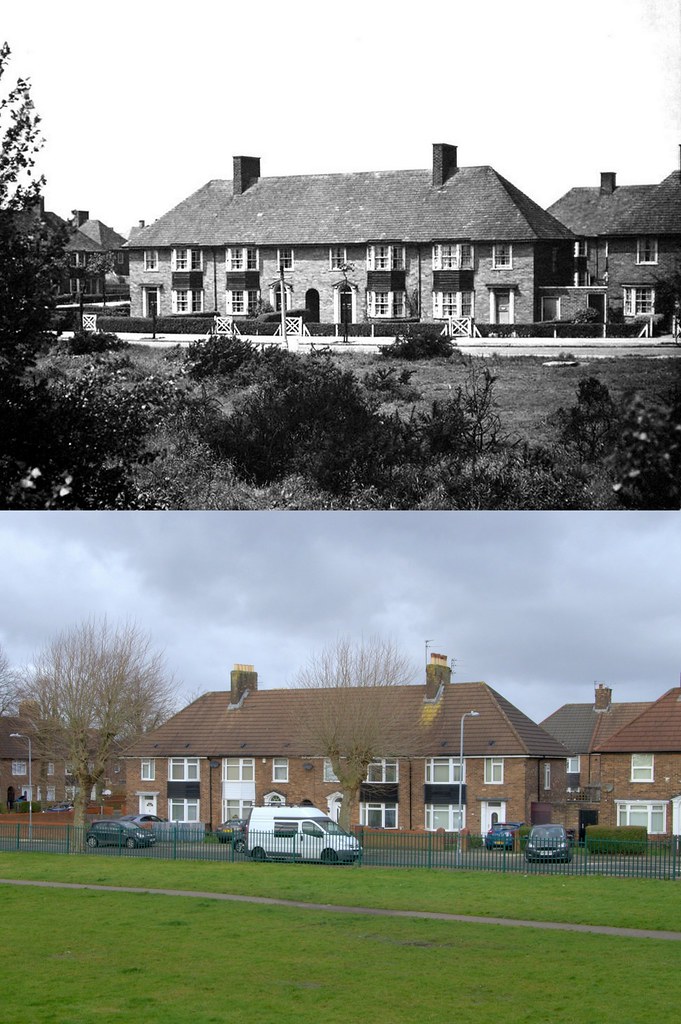 Wastle Bridge Road, Huyton, 1944 and 2020 Keith Jones Flickr