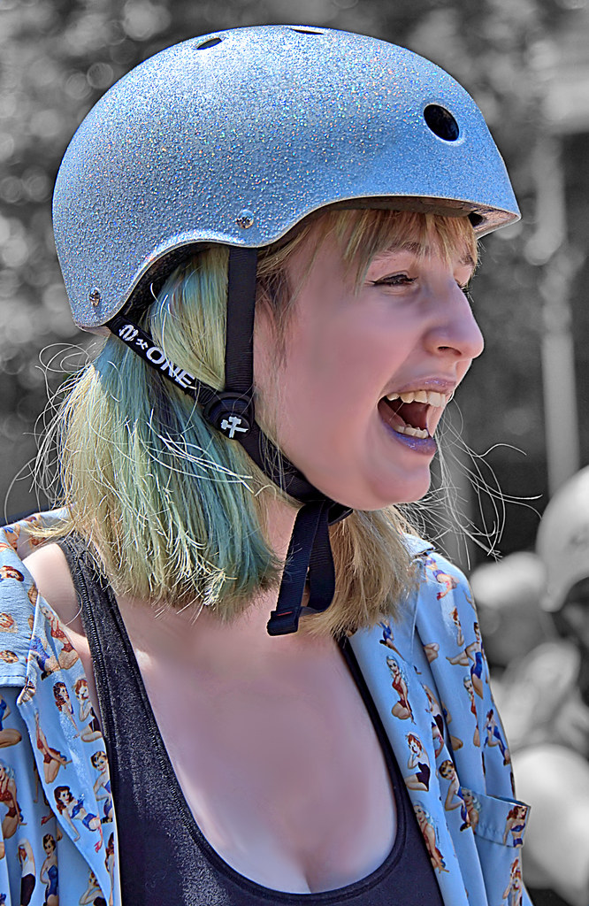 Helmeted Roller Skater Good Times in the parade . . . Flickr