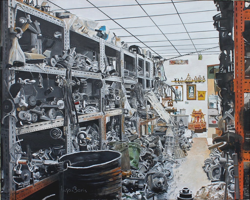 The second hand Car Parts Store oil on canvas, 100x80 www.… Flickr
