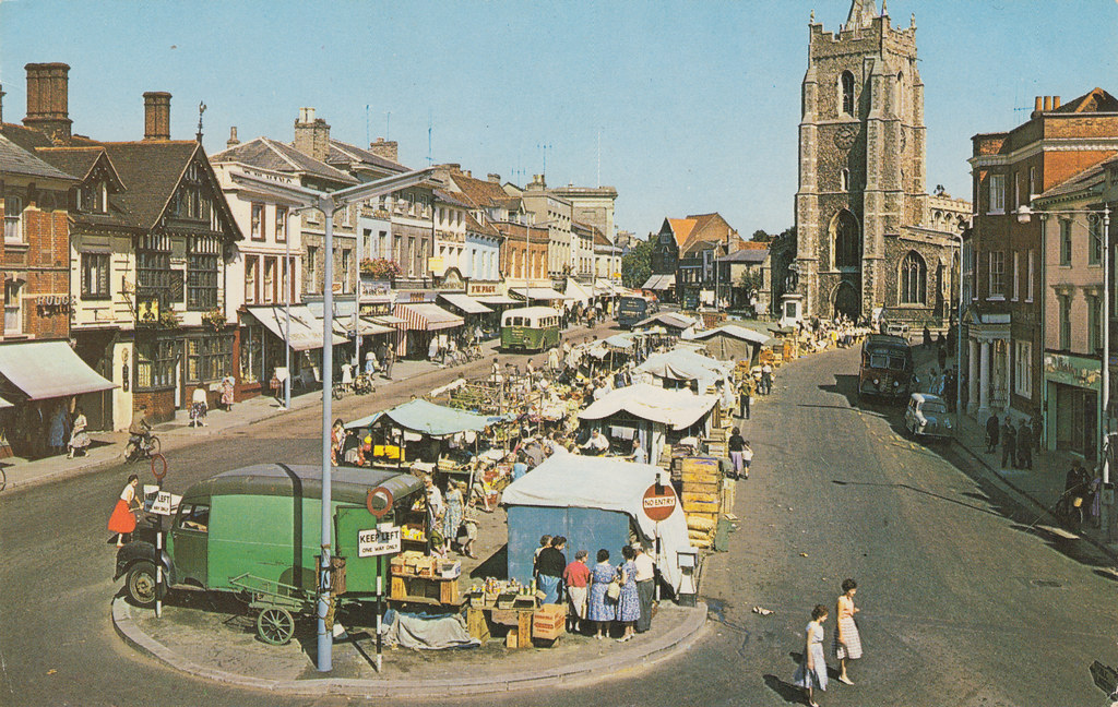 Market Hill, Sudbury old postcard early 1960s Even by the … Flickr