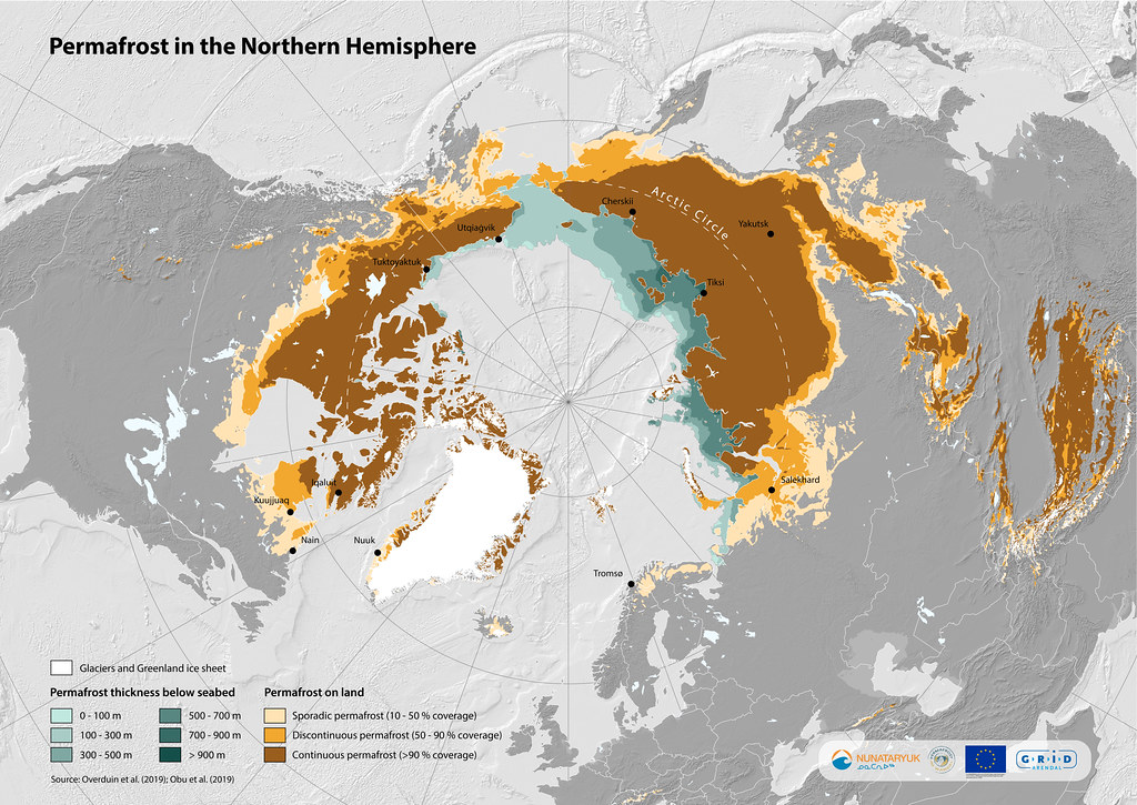 Permafrost in the Northern Hemisphere This map shows terre… Flickr