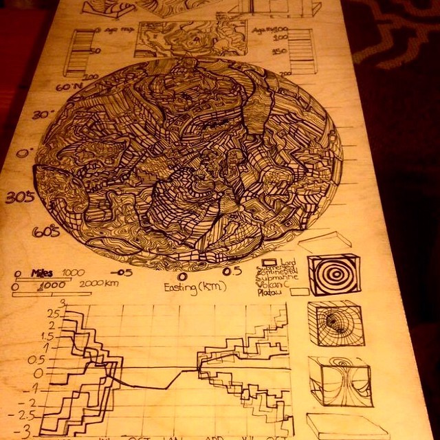 Ink drawing on wood Stephen Ferris Flickr