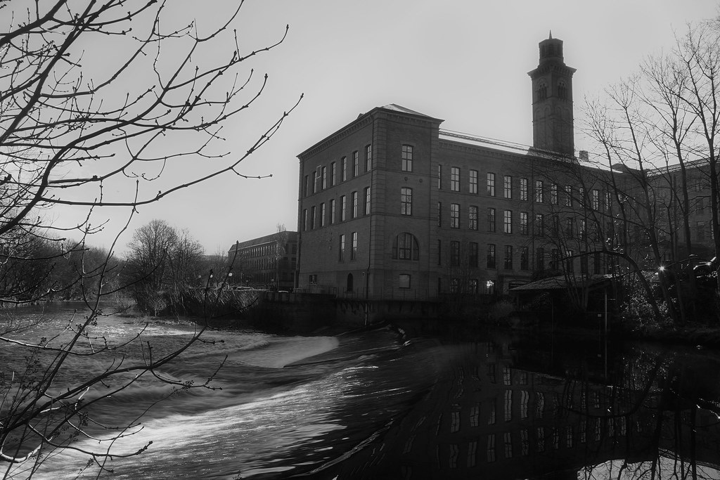 Salts Mill on the River Aire. Christopher Padgett Flickr