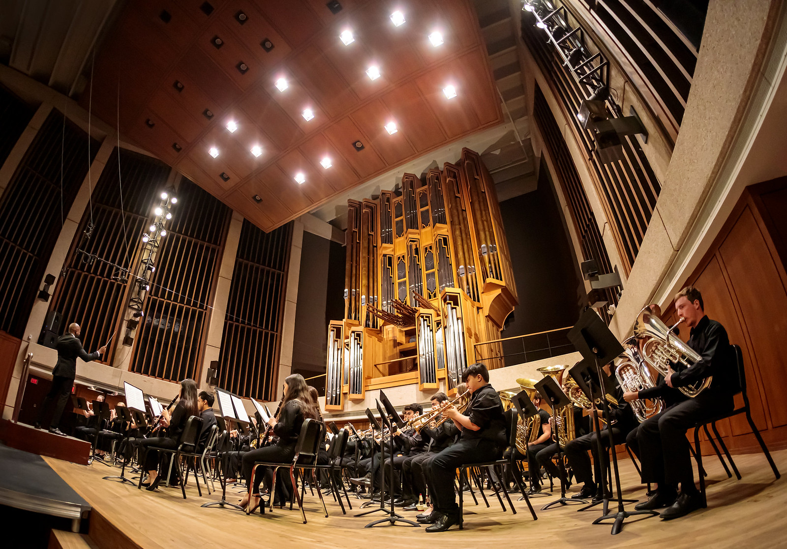 University of Texas Concert Bands performing at the Bates Recital Hall