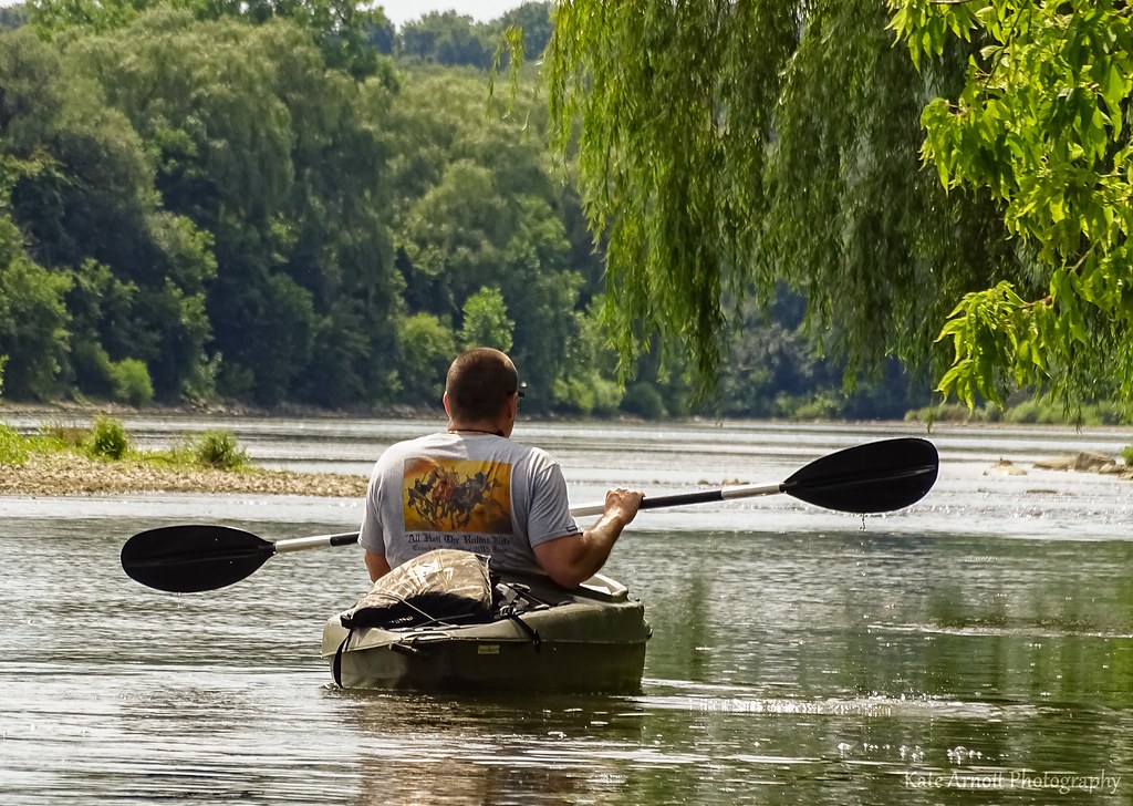 The Kayaker Kayaking The Thames River London Ontario Canad