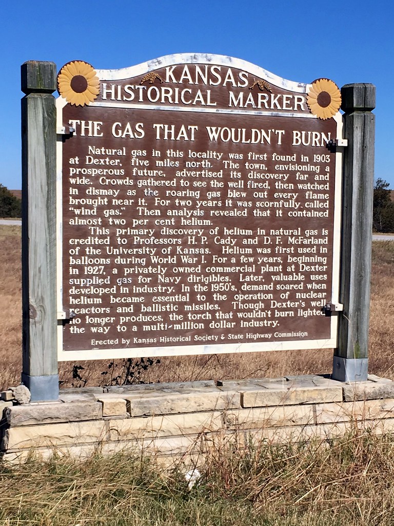 Dexter Kansas Helium Gas Historical Marker wredak Flickr