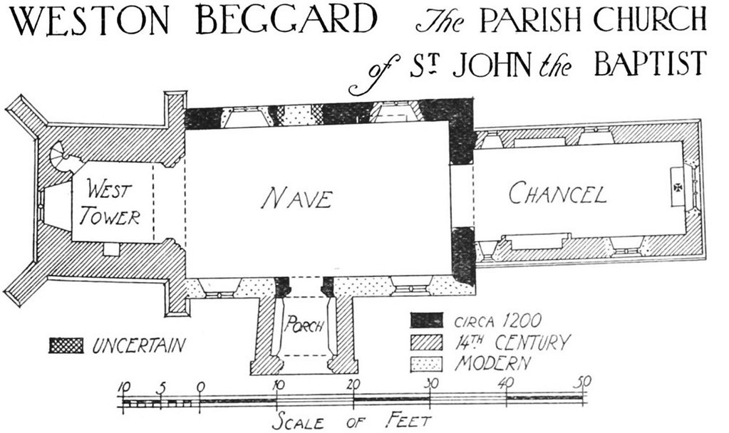 Weston Beggard , Herefordshire, Plan of the church of St. … Flickr