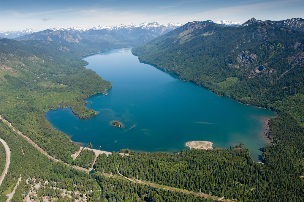 B3310099 Yakima Project, WA Aerial view of Kachess Dam. … Flickr