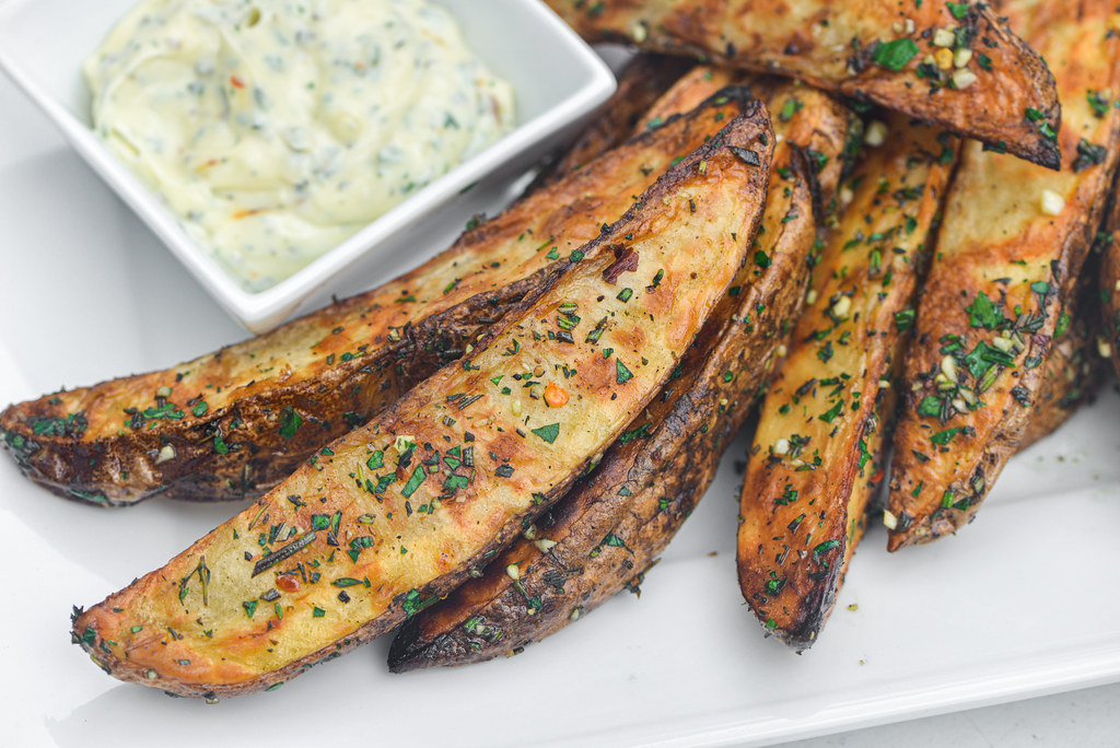 Grilled Garlic and Herb Potato Wedges Recipe The Meatwave