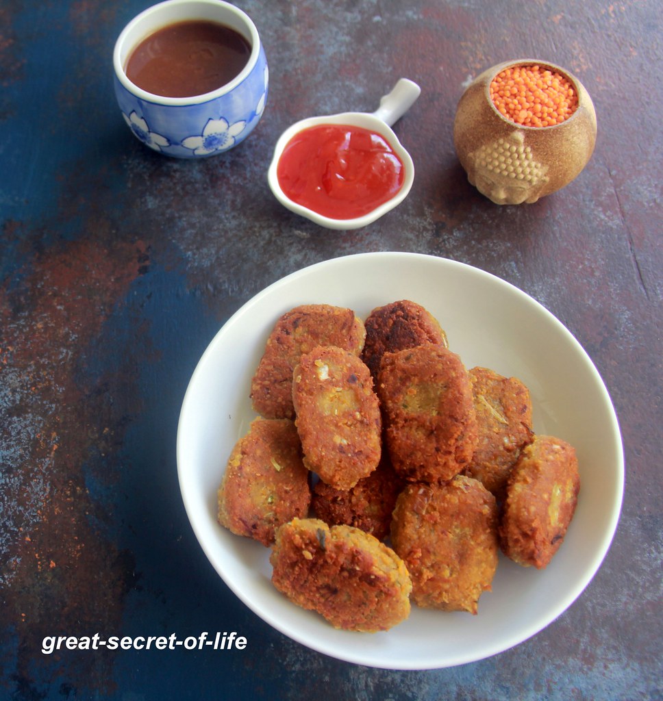 Red lentil kebab recipe Masoor dal nuggets recipe Vegan Kebab