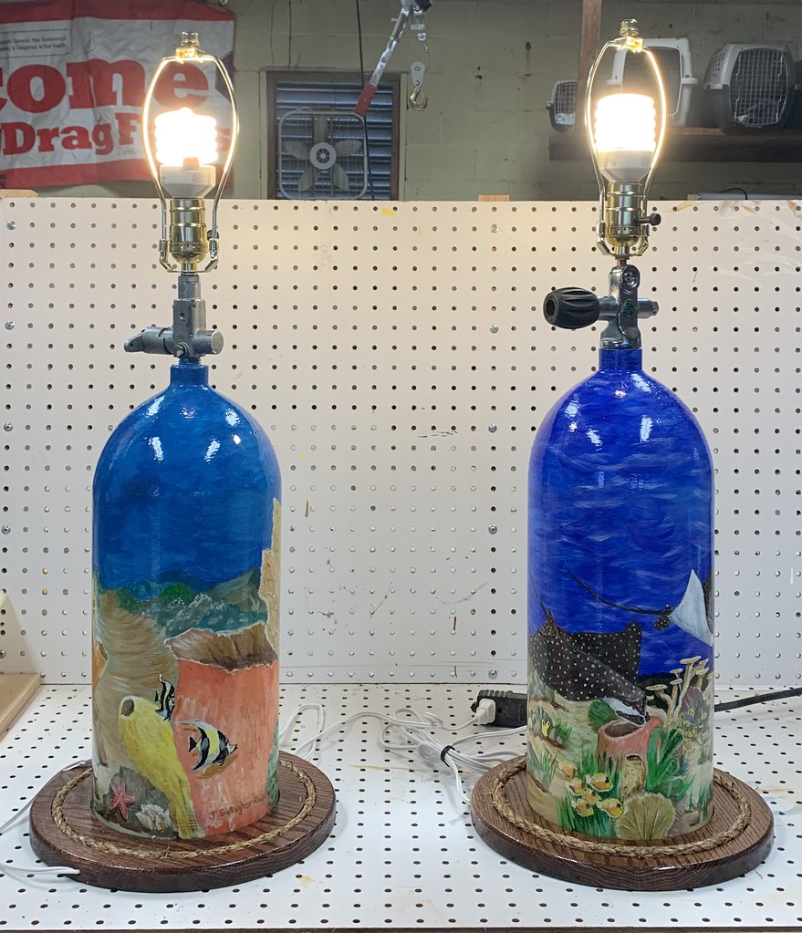 Finished another scuba tank lamp. Here are two views of th… Flickr