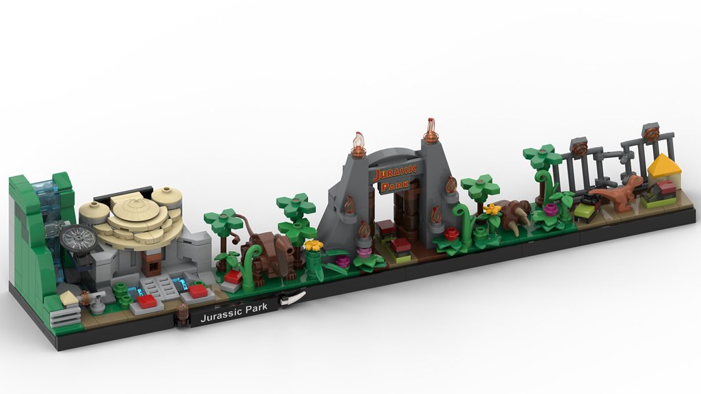 LEGO MOC Jurassic Park Skyline Architecture by MOMAtteo79 Rebrickable Build with LEGO